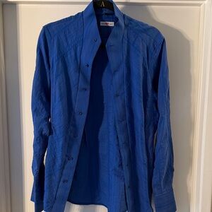 Robert Graham Vibrant Blue Textured Shirt